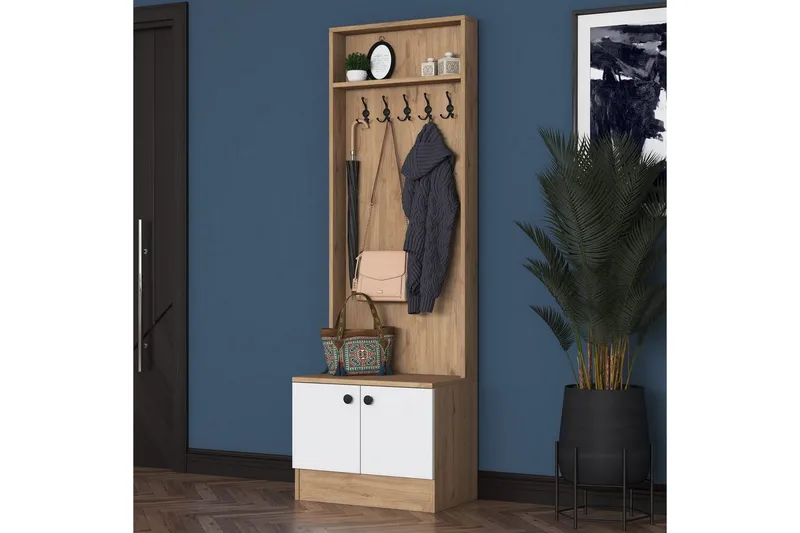 Alvric Hallmöbelset - Valnöt/Vit - Möbler - Hallmöbler - Möbelset för hall & entre