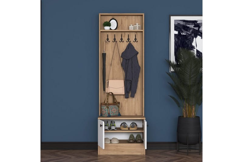 Alvric Hallmöbelset - Valnöt/Vit - Möbler - Hallmöbler - Möbelset för hall & entre