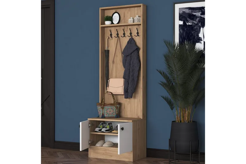 Alvric Hallmöbelset - Valnöt/Vit - Möbler - Hallmöbler - Möbelset för hall & entre