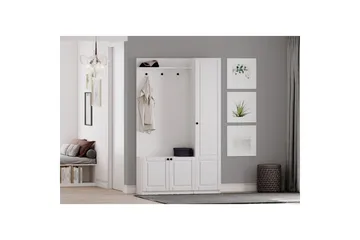 Alvric Hatthylla 120 cm - Matt Vit - Möbler - Hallmöbler - Möbelset för hall & entre