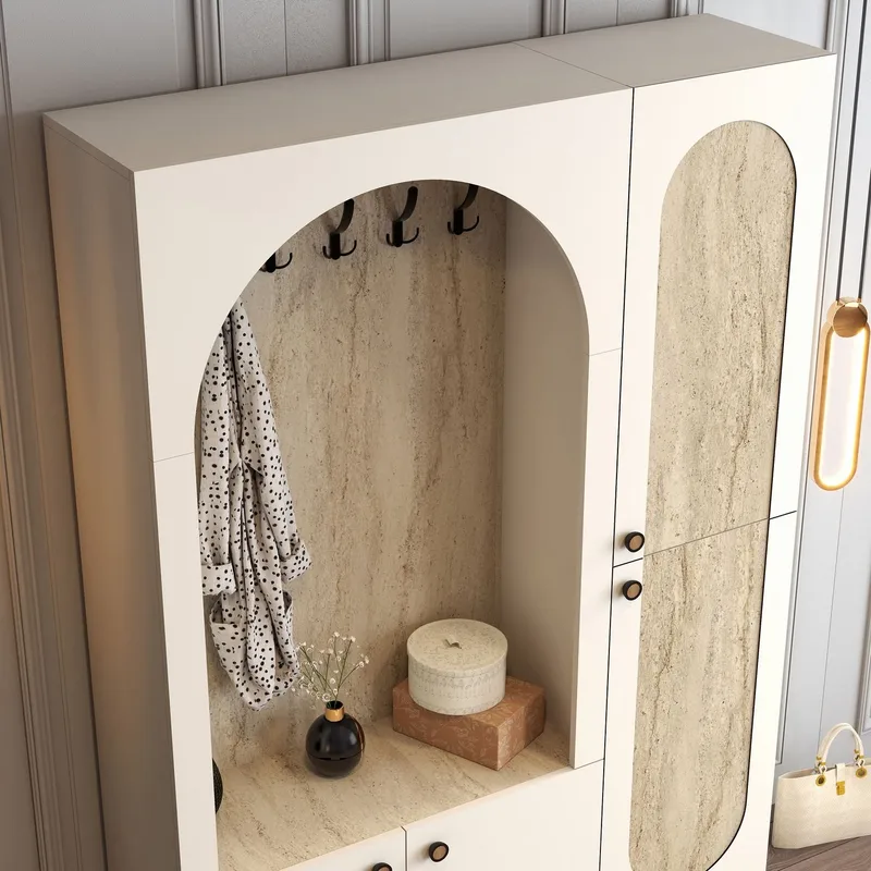 Ayleid Hallmöbel 200 cm - Kräm / Travertin - Möbler - Hallmöbler - Möbelset för hall & entre