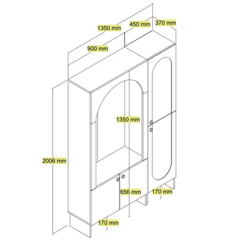 Ayleid Hallmöbel 200 cm - Kräm / Travertin - Möbler - Hallmöbler - Möbelset för hall & entre