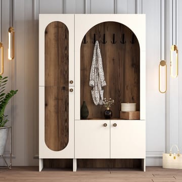 Ayleid Hallmöbel 200 cm - Kräm / Valnöt - Möbler - Hallmöbler - Möbelset för hall & entre