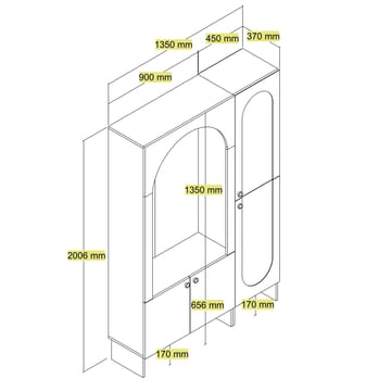 Ayleid Hallmöbel 200 cm - Kräm / Valnöt - Möbler - Hallmöbler - Möbelset för hall & entre