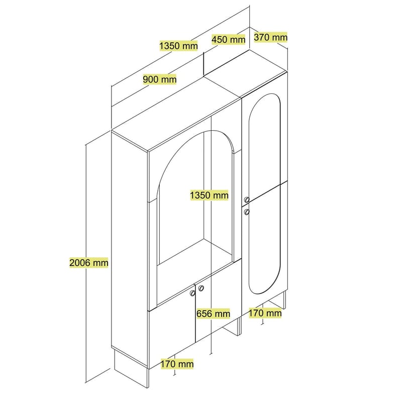 Ayleid Hallmöbel 200 cm - Kräm / Valnöt - Möbler - Hallmöbler - Möbelset för hall & entre