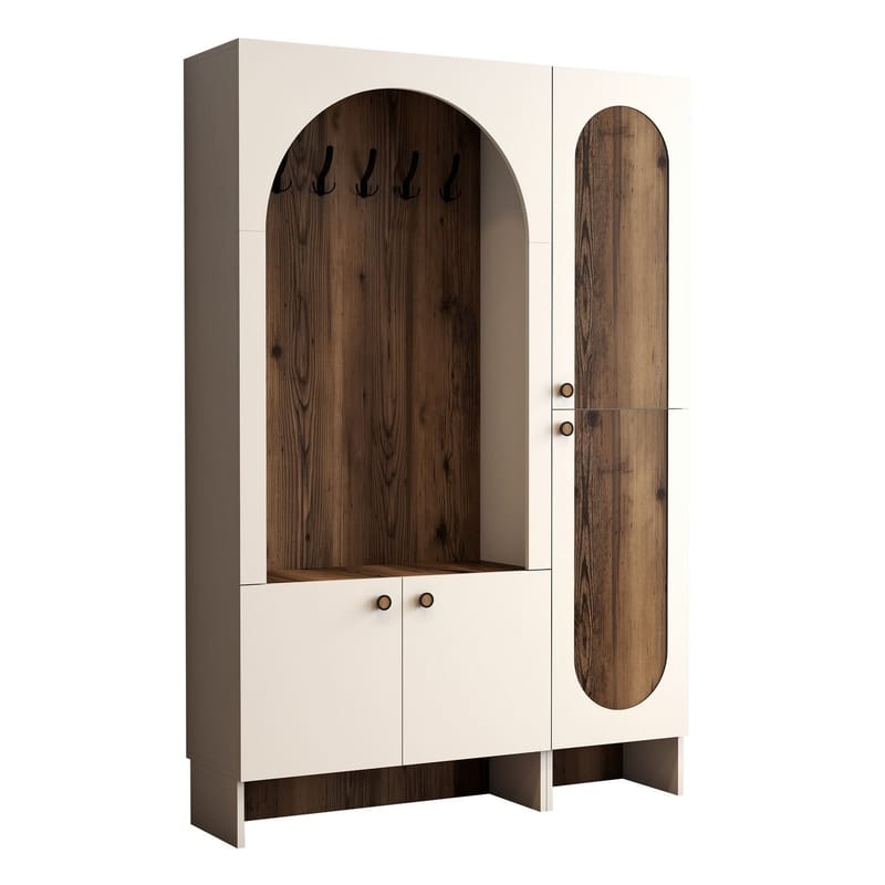 Ayleid Hallmöbel 200 cm, Kräm / Valnöt