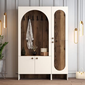 Ayleid Hallmöbel 200 cm - Kräm / Valnöt - Möbler - Hallmöbler - Möbelset för hall & entre