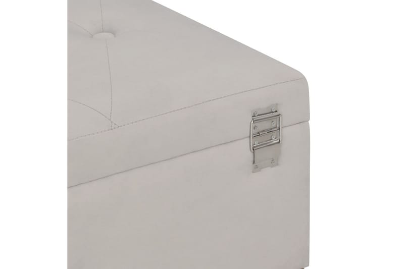 Bänk med förvaringsutrymme 105 cm grå sammet - Grå - Sittbänk - Hallbänk