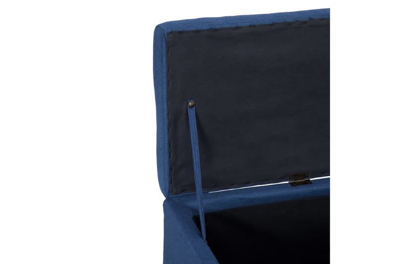 Bänk med förvaringsutrymme 116 cm blå polyester - Blå - Sittbänk med förvaring - Sittbänk - Hallbänk med förvaring - Hallbänk