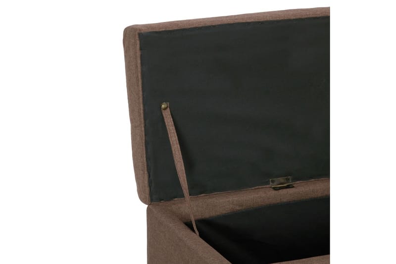 Bänk med förvaringsutrymme 116 cm brun polyester - Brun - Sittbänk - Hallbänk