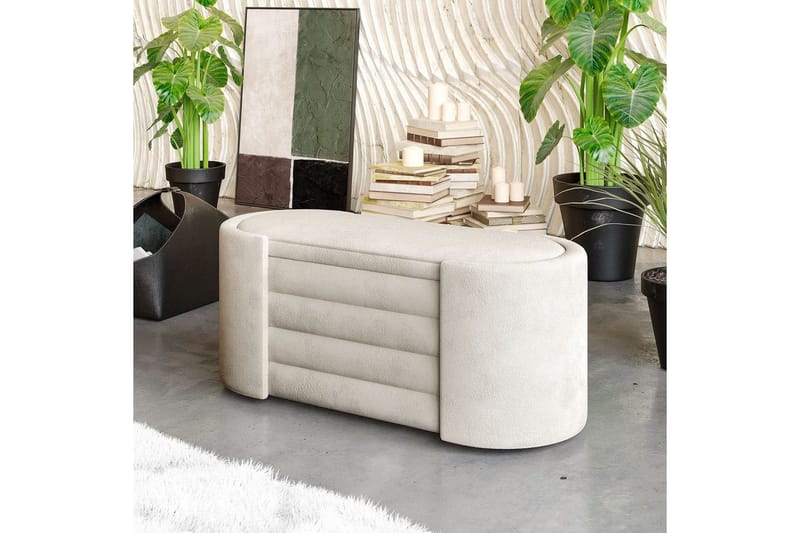 Bänk Veyaa Boxed Grädde - Cremevit - Möbler - Fåtölj & stolar - Pall & puff - Fotpallar