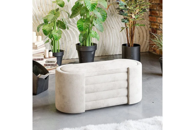 Bänk Veyaa Boxed Grädde - Cremevit - Möbler - Fåtölj & stolar - Pall & puff - Fotpallar
