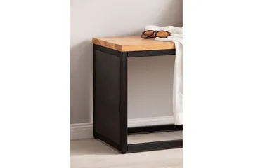 Bänk Wohnling Industriellt massivt trä, Akacia sits med stenvy, metallram - Möbler - Hallmöbler - Hallbänk