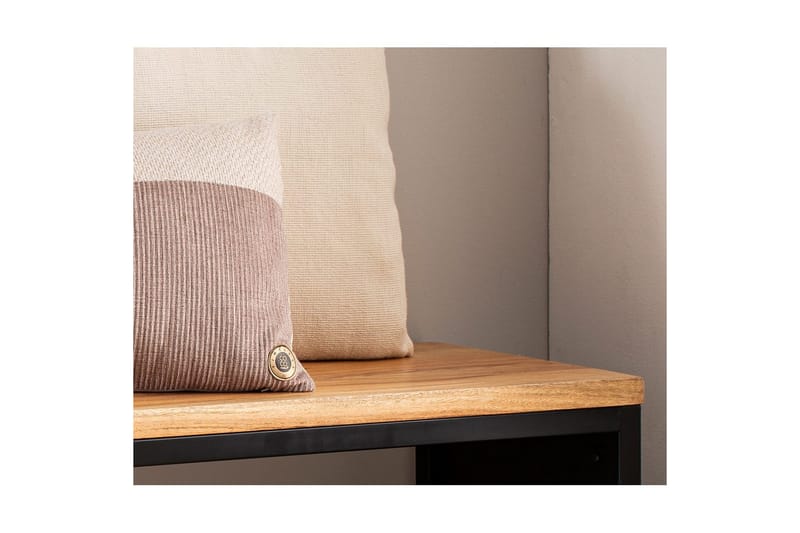 Bänk Wohnling Industriellt massivt trä, Akacia sits med stenvy, metallram - Möbler - Hallmöbler - Hallbänk