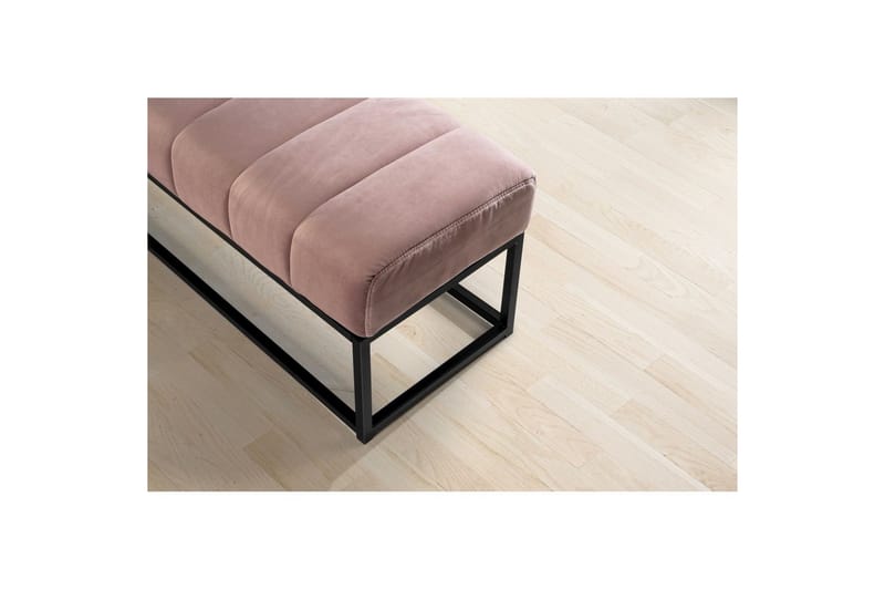 Bänk Wohnling sammet klädd modern vadderad elegant metallram Rosa - Rosa - Möbler - Hallmöbler - Hallbänk