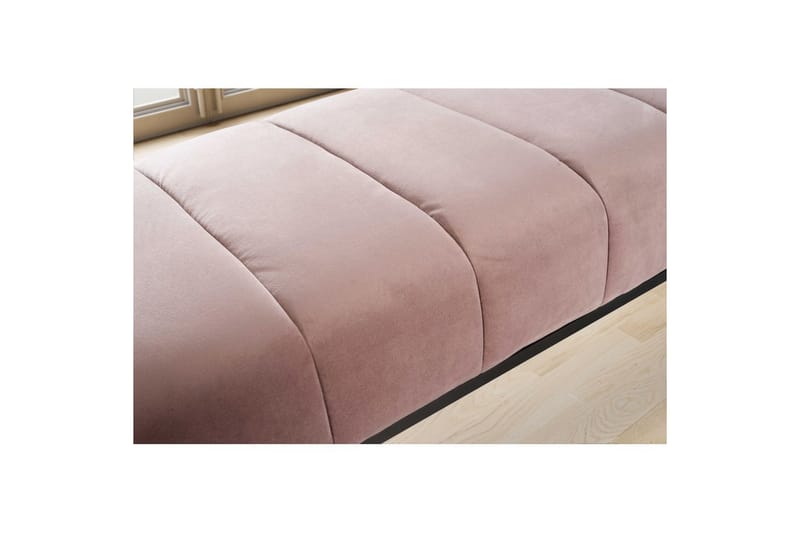 Bänk Wohnling sammet klädd modern vadderad elegant metallram Rosa - Rosa - Möbler - Hallmöbler - Hallbänk