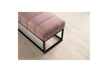 Bänk Wohnling sammet klädd modern vadderad elegant metallram Rosa - Rosa - Möbler - Hallmöbler - Hallbänk
