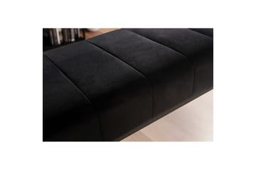 Bänk Wohnling sammet klädd modern vadderad elegant metallram Svart - Svart - Möbler - Hallmöbler - Hallbänk