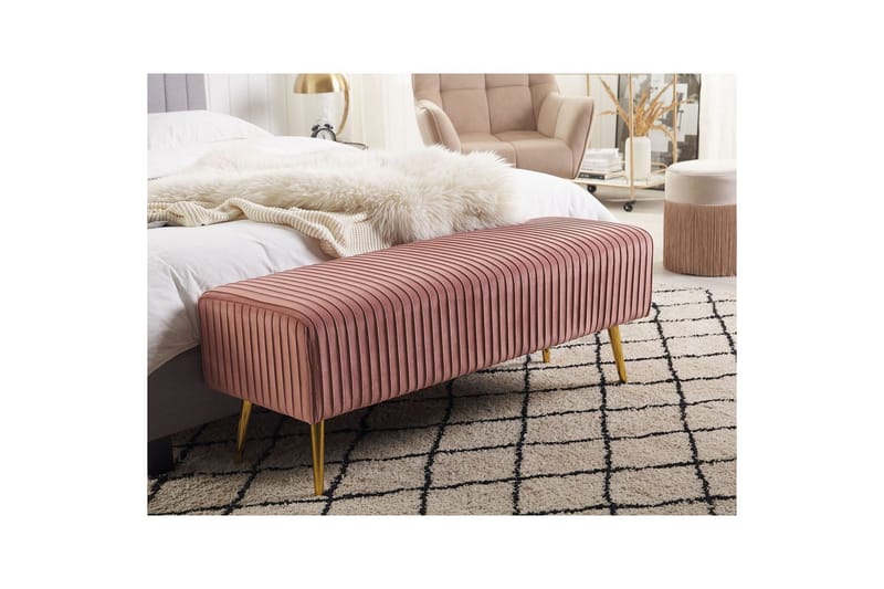 Bänk Paterson Rosa/guld - Rosa/guld - Möbler - Hallmöbler - Hallbänk