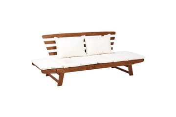 Bänk Portici Mörk trä, vit - Mörk trä, vit - Utemöbler & utemiljö - Utesoffa - Trädgårdsbänk & utebänk