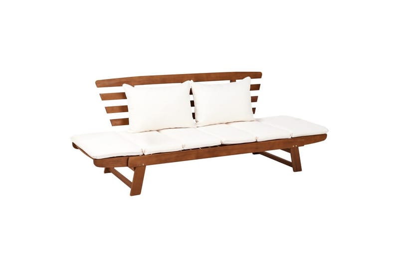 Bänk Portici Mörk trä, vit - Mörk trä, vit - Utemöbler & utemiljö - Utesoffa - Trädgårdsbänk & utebänk