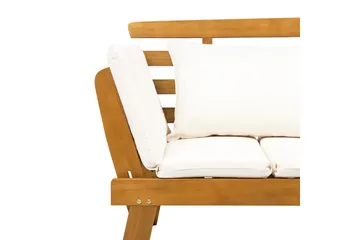 Bänk Portici Ljus trä, vit - Ljus trä, vit - Utemöbler & utemiljö - Utesoffa - Trädgårdsbänk & utebänk