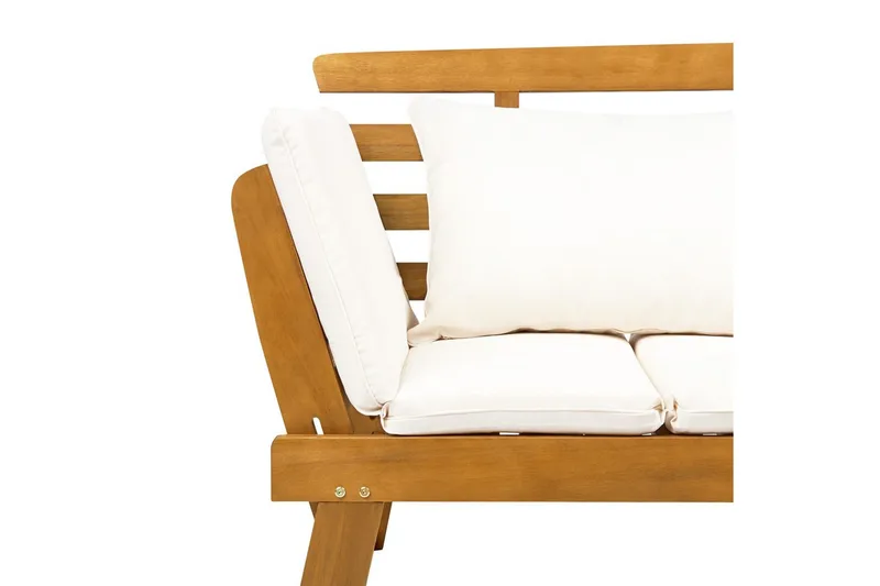 Bänk Portici Ljus trä, vit - Ljus trä, vit - Utemöbler & utemiljö - Utesoffa - Trädgårdsbänk & utebänk