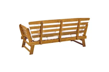 Bänk Portici Ljus trä, vit - Ljus trä, vit - Utemöbler & utemiljö - Utesoffa - Trädgårdsbänk & utebänk