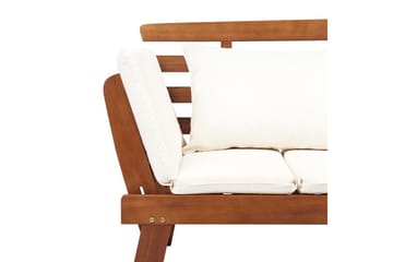 Bänk Portici Mörk trä, vit - Mörk trä, vit - Utemöbler & utemiljö - Utesoffa - Trädgårdsbänk & utebänk