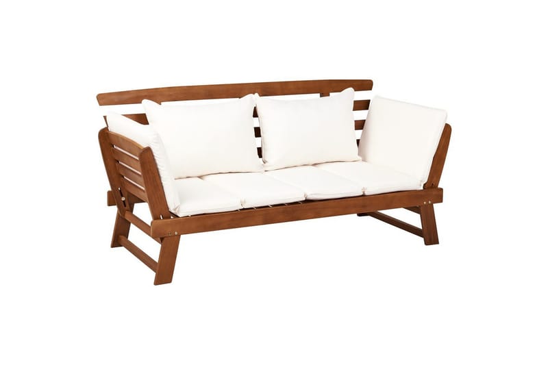 Bänk Portici Mörk trä, vit - Mörk trä, vit - Utemöbler & utemiljö - Utesoffa - Trädgårdsbänk & utebänk