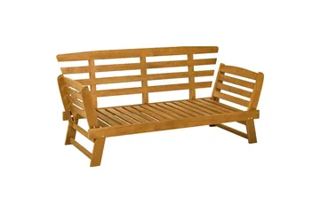 Bänk Portici Ljus trä, vit - Ljus trä, vit - Utemöbler & utemiljö - Utesoffa - Trädgårdsbänk & utebänk