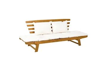 Bänk Portici Ljus trä, vit - Ljus trä, vit - Utemöbler & utemiljö - Utesoffa - Trädgårdsbänk & utebänk