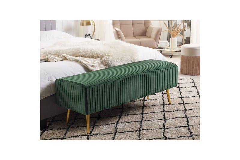 Bänk Paterson Grön/guld - Grön/guld - Möbler - Hallmöbler - Hallbänk