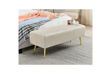 Bänk Paterson Vitt/guld - Vitt/guld - Möbler - Hallmöbler - Hallbänk