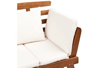 Bänk Portici Mörk trä, vit - Mörk trä, vit - Utemöbler & utemiljö - Utesoffa - Trädgårdsbänk & utebänk