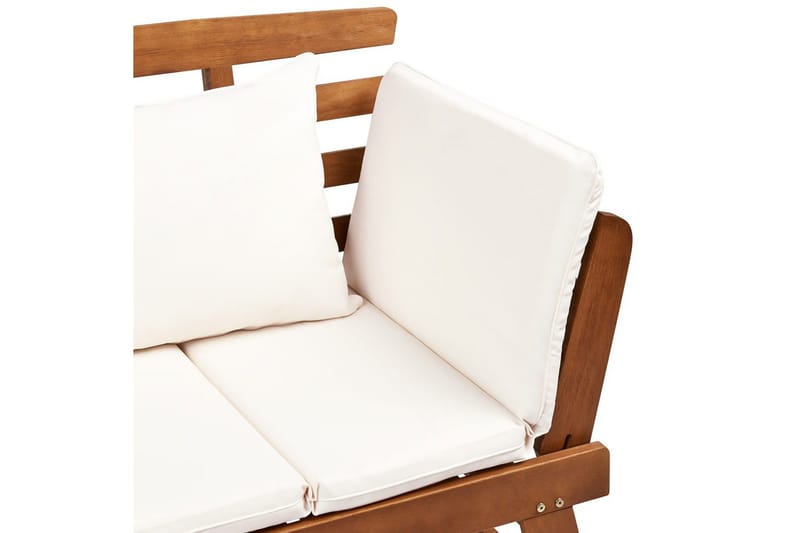 Bänk Portici Mörk trä, vit - Mörk trä, vit - Utemöbler & utemiljö - Utesoffa - Trädgårdsbänk & utebänk