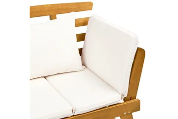 Bänk Portici Ljus trä, vit - Ljus trä, vit - Utemöbler & utemiljö - Utesoffa - Trädgårdsbänk & utebänk