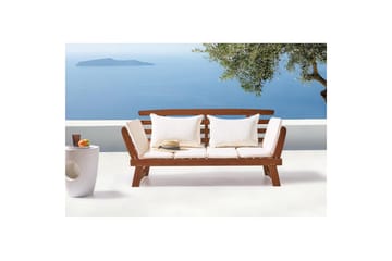 Bänk Portici Mörk trä, vit - Mörk trä, vit - Utemöbler & utemiljö - Utesoffa - Trädgårdsbänk & utebänk