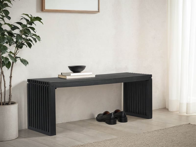 Belora Bänk 120 cm i massiv trä - Djupsvart - Möbler - Hallmöbler - Hallbänk