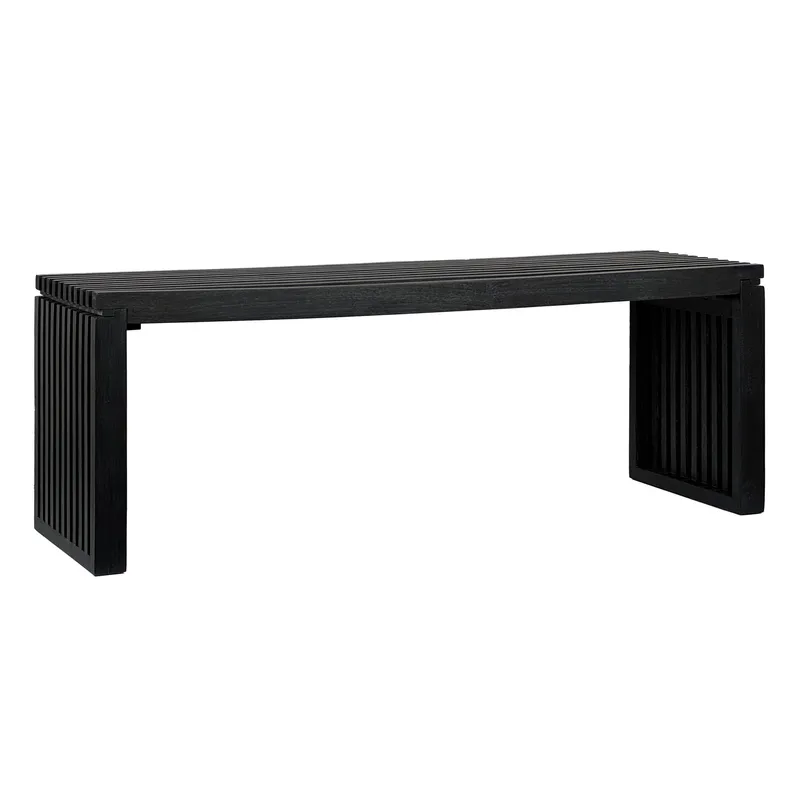 Belora Bänk 120 cm i massiv trä, Djupsvart