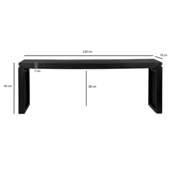 Belora Bänk 120 cm i massiv trä - Djupsvart - Möbler - Hallmöbler - Hallbänk