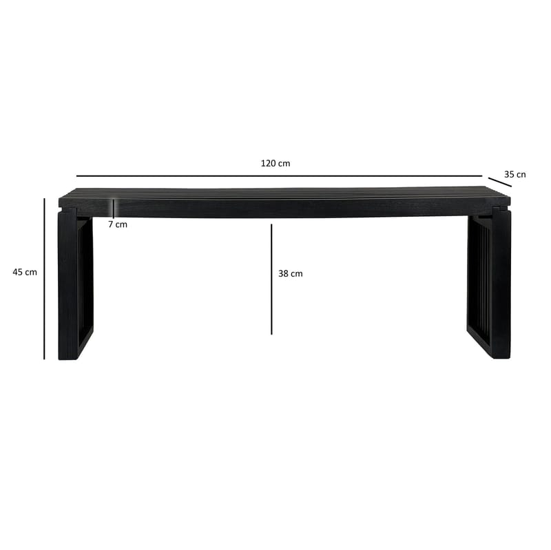 Belora Bänk 120 cm i massiv trä - Djupsvart - Möbler - Hallmöbler - Hallbänk