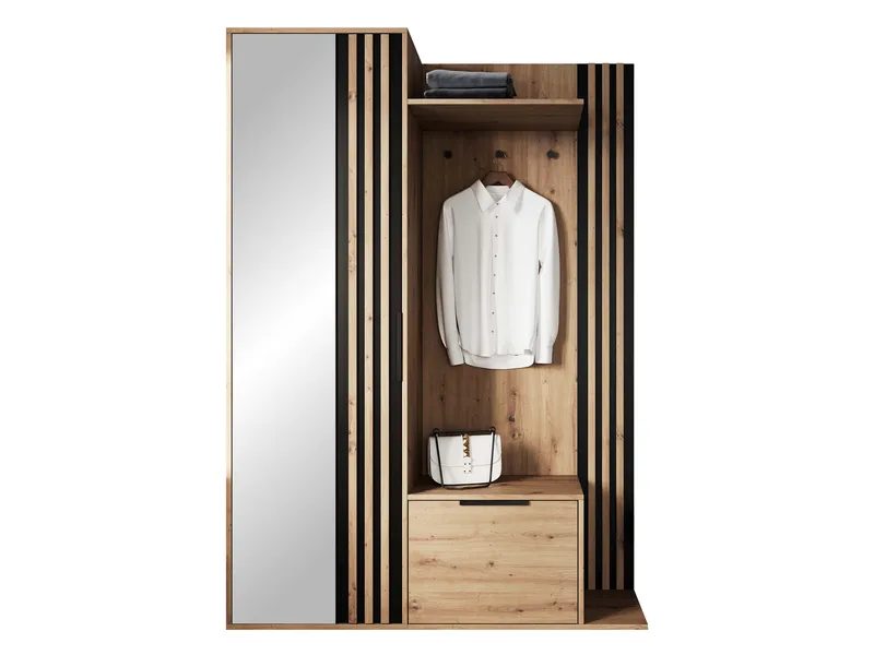 Cinerea Hallmöbel 140 cm - brun, svart - Möbler - Hallmöbler - Möbelset för hall & entre