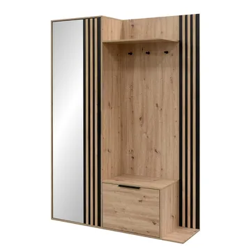 Cinerea Hallmöbel 140 cm - brun, svart - Möbler - Hallmöbler - Möbelset för hall & entre