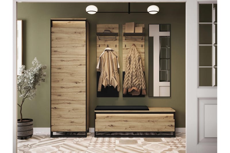 Dorana Hallmöbelset - Brun/Beige - Möbler - Hallmöbler - Möbelset för hall & entre