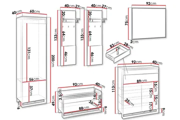 Dorana Hallmöbelset - Brun/Svart - Möbler - Hallmöbler - Möbelset för hall & entre