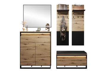 Dorana Hallmöbelset - Brun/Svart - Möbler - Hallmöbler - Möbelset för hall & entre