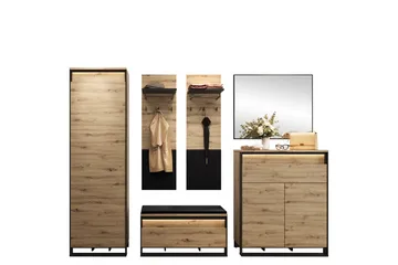 Dorana Hallmöbelset - Brun/Svart - Möbler - Hallmöbler - Möbelset för hall & entre