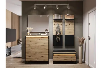 Dorana Hallmöbelset - Brun/Svart - Möbler - Hallmöbler - Möbelset för hall & entre