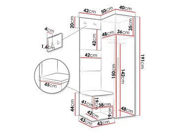 Farosa Hallmöbelset 82x191 cm - Valnöt + Soft 017 - Möbler - Hallmöbler - Möbelset för hall & entre